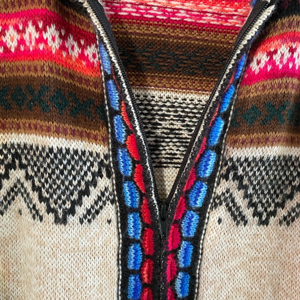 Hooded Acrylic Knit Zipfront Sweater - Picture 3 of 11
